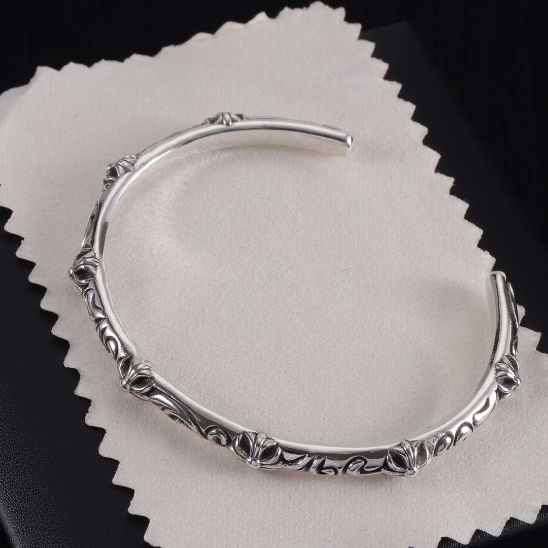 Chrome Hearts Silver Filigree Cuff Bracelet